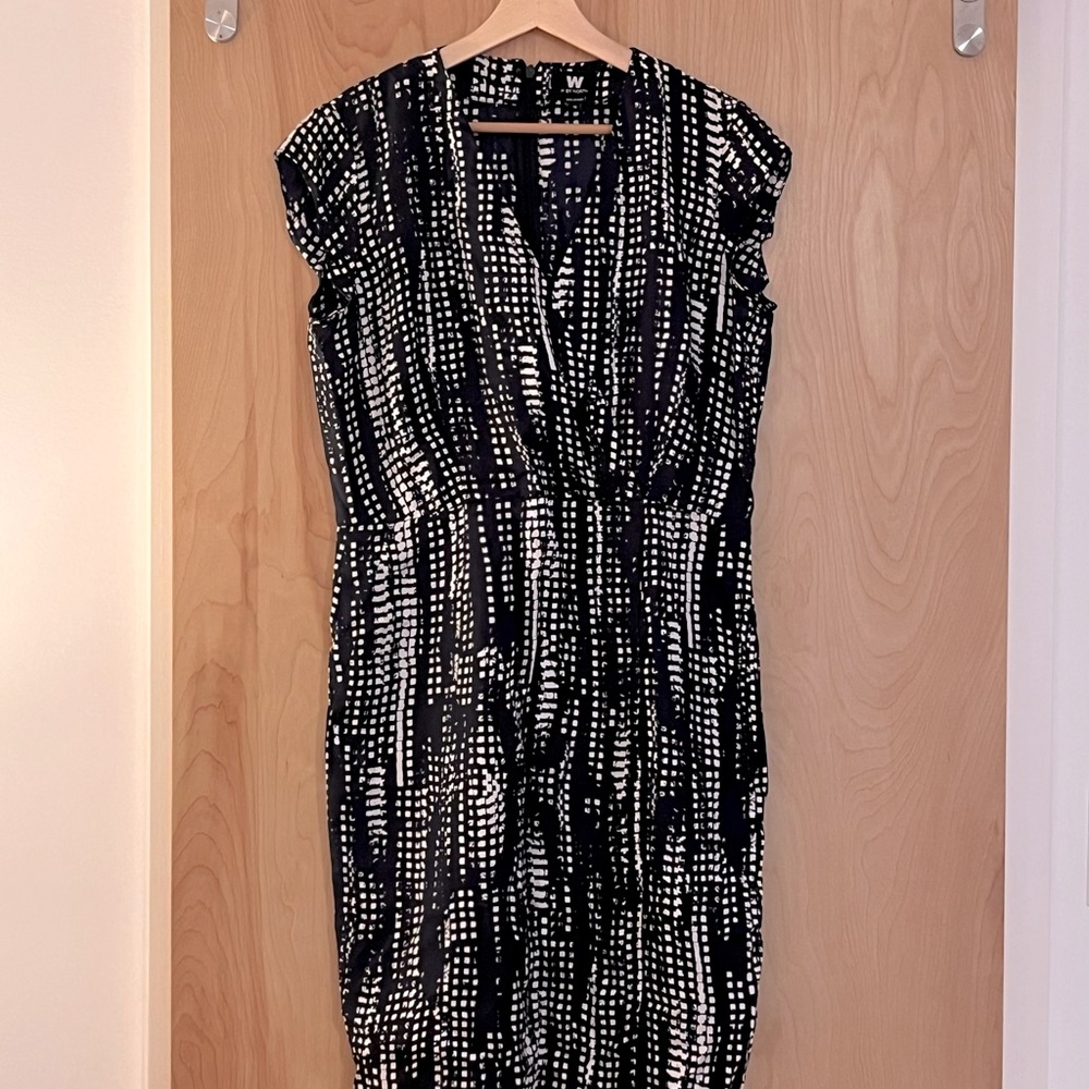 Vintage WORTH B+W Silk Dress